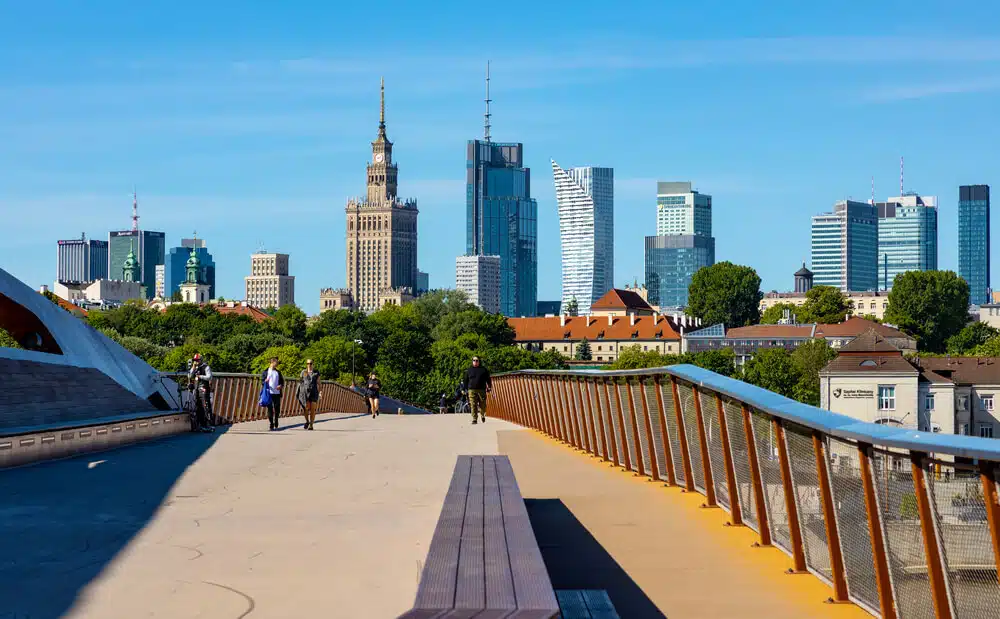 Bulwary Wiślane Warszawa - most pieszo rowerowy